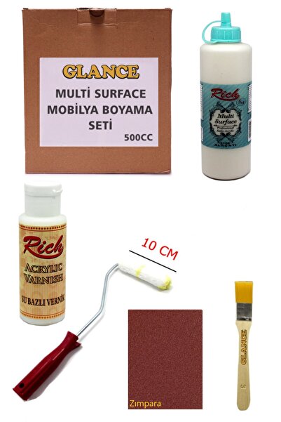 GLANCE Rich Multi Surface Antik Beyaz 500 Cc Mobilya Boyama Seti