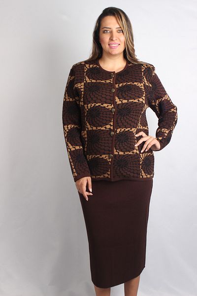 Sude Ekl Brown 2-Piece Knitwear Set 187