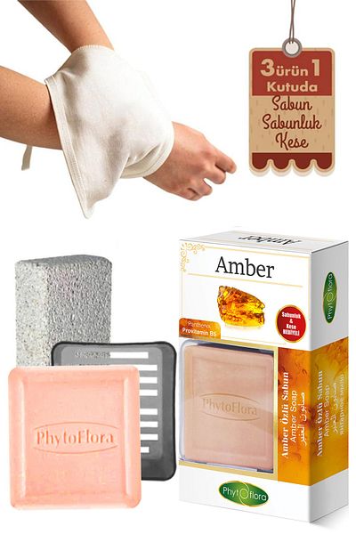 Phytoflora صابون العنبر وفرك الحمام، موزع الصابون الصلب