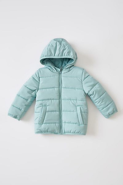 DeFacto Baby Girl Hooded Puffer Jacket with Fleece Inside