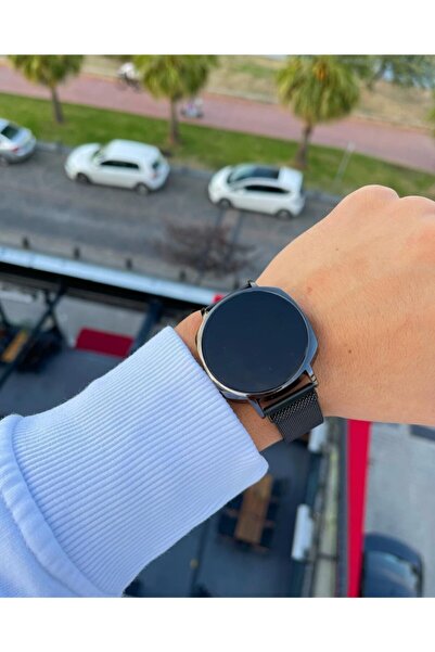 ÇENÇEN Siyah Hasır Mıknatıslı Kordonlu Dokunmatik Ekranlı Unisex Kol Saati