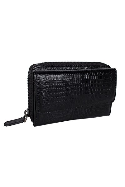 Bagacar 2754 Чорний шкіряний жіночий гаманець