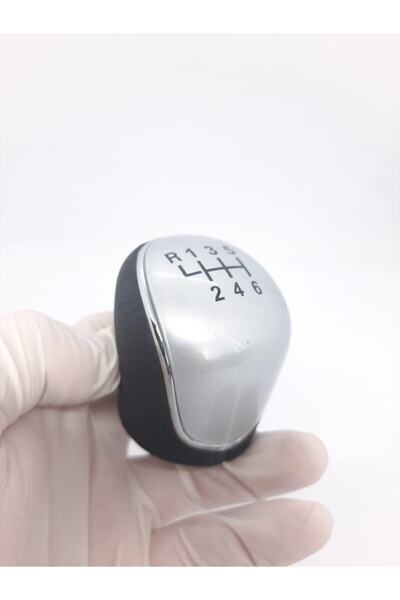 Favori Auto Parts Chevrolet Aveo (t300) 6-Speed Leather Gear Shift Knob with Gray Scheme