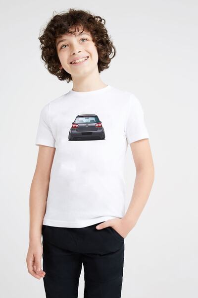 QIVI Tricou cu imprimeu BMW M6 alb pentru copii unisex