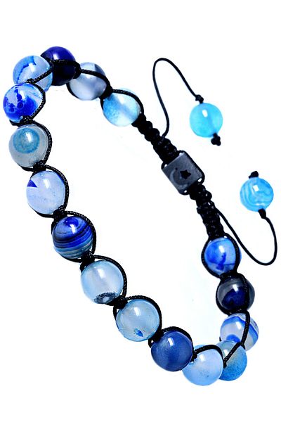 Tesbih Atölyesi Macrame Natural Blue Agate Bracelet