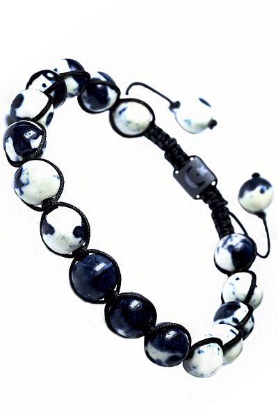Tesbih Atölyesi Certified Macrame Zebra Agate Stone Bracelet