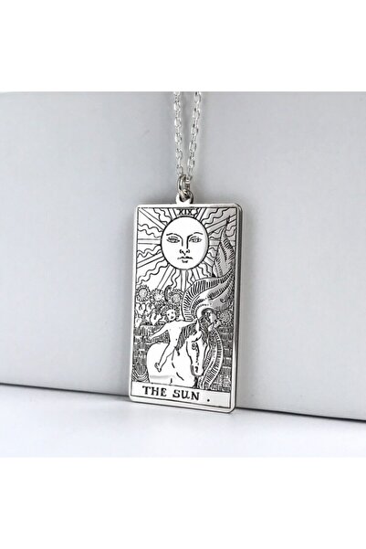 Genel Markalar 925 Ayar Gümüş Tarot Güneş Kolye