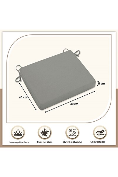 Evim Stain-Proof Canvas Chair Cushion - Zippered Laced 40X40 cm Dimensions