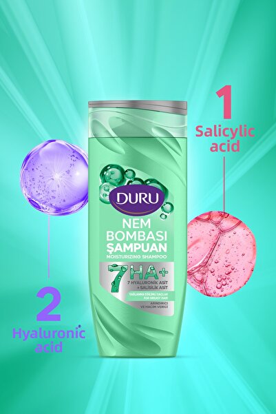 Duru Moisture Bomb Purifying and Volumizing Shampoo for Hair Prone to Oiliness 3X400 ml