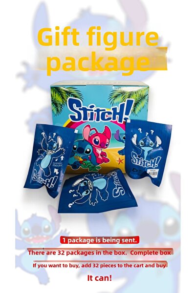 HEDİYEVİM Stitch Gift Figure Pack Stitch Gift Pack 32 Pcs