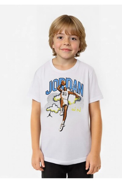 Nike Jordan White Printed Boys T-Shirt 95D945