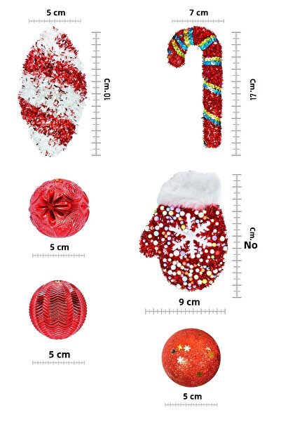 Waldern Premium Collection Luxury Σετ 12 τεμαχίων με μικτά κόκκινα στολίδια