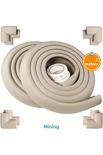 Miningaa Flexible and Soft Rubber Edge Protector with 3m Brand Tape Gift 2 Meters 4 Pieces Gray Corner Protector