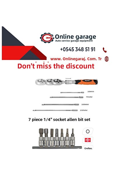 Rico 1/4 Extension Ratchet Handle Allen Socket Set Extension Sleeve