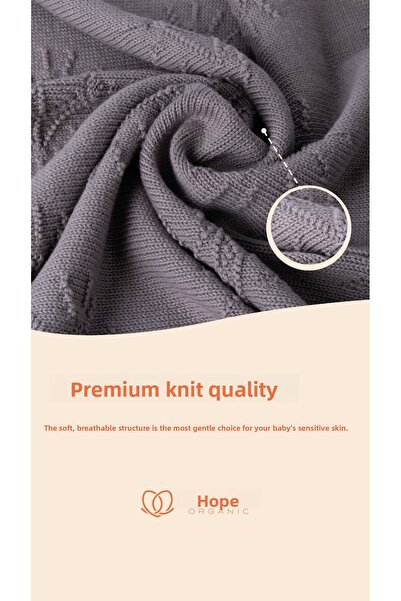 Umarhea Cotton Knitted Baby and Kids Blanket Gray