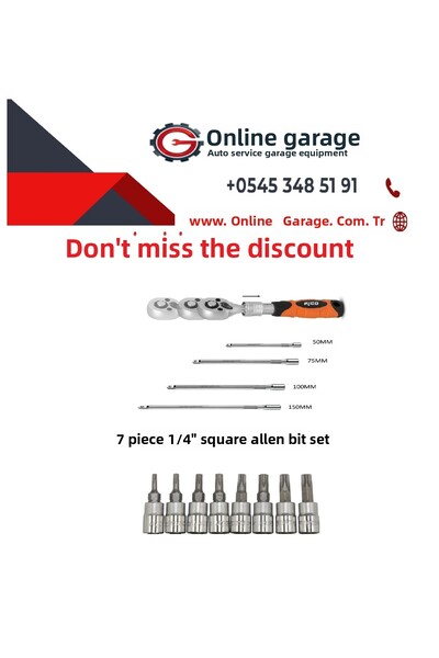 Rico مجموعة أدوات ربط توركس مع ذراع تمديد 1/4 بوصة