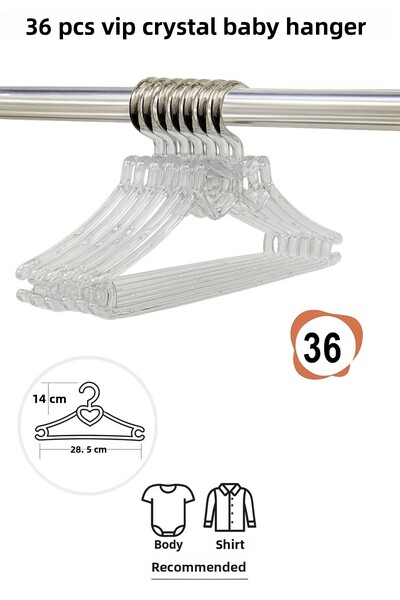 Vip Home Concept Market Ürünleri Umeraș pentru haine pentru bebeluși 36 bucăți cu fundă de cristal Umeraș pentru îmbrăcăminte pentru bebeluși VIP