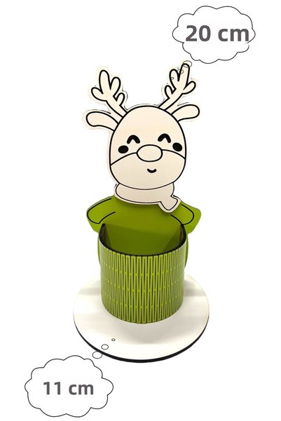 Pemina Reindeer Pen Holder 3 mm Mdf Wood