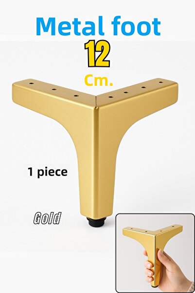 Badem10 Decor 12cm Gold Golden Metal Furniture Leg Durable Modern Design for Armchair Coffee Table Desk Tv Unit