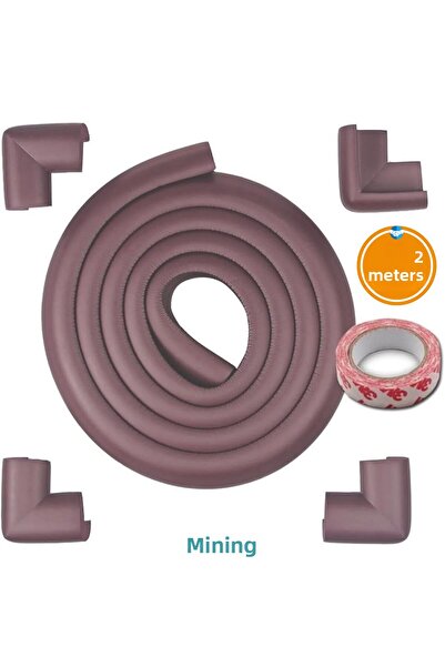 Miningaa 3m Tape Gift Plum Color 2 Meters Flexible and Soft Rubber Edge Protector with 4 Pieces Corner Protectors