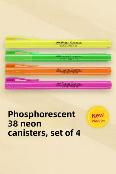 Faber Castell قلم تحديد باستيل 38، 4 قطع بألوان نيون