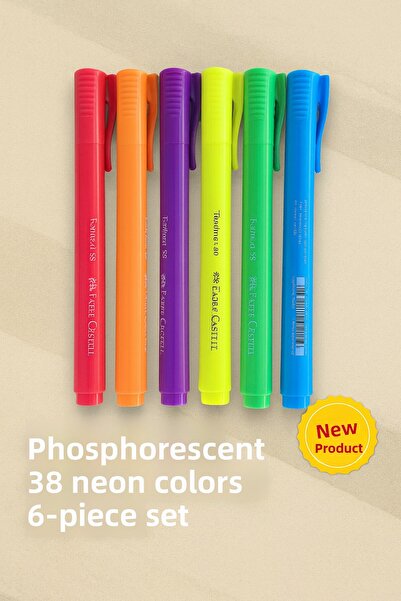 Faber Castell Pastel 38 Highlighter Pen 6-Pack Neon Colors