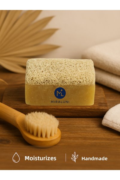 miraluni Pumpkin Fiber Sulfur Soap 100 Gr |   Natural, Handmade, Purifying and Exfoliating
