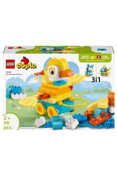LEGO Duplo Town 3 in 1 Wheeled Animals 10448 - for Children 2 Years and over E �