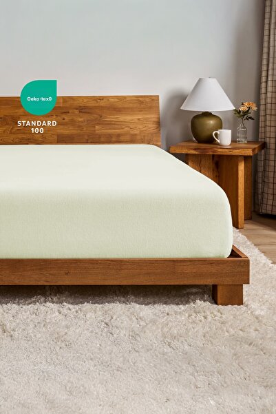 evdehome bumbac 100% bumbac moale Cearșaf de pat elastic din material textil - Ajustat - Moale - Calitate bună pentru o persoană - Pentru o persoană dublă