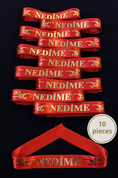 ZEYMERADE Red Bridesmaid Arm Ribbon, 10 Pieces Arm Wristband Bands, Henna Night Wedding Bride Bachelorette Promise