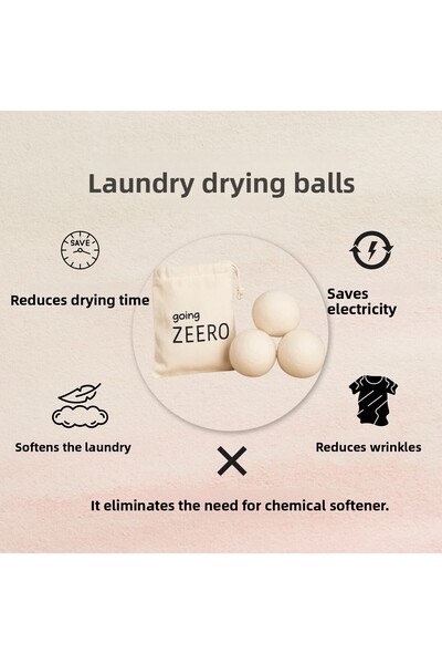 Going Zeero Laundry Dryer Balls - 100% Wool Dryer Balls