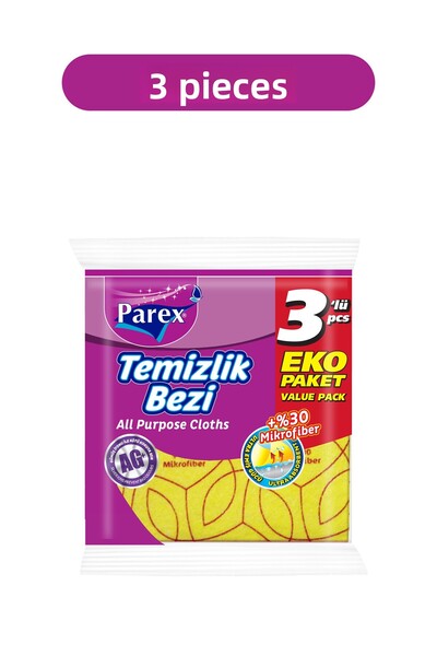 Parex 30% قماش تنظيف من الألياف الدقيقة، عبوة ثلاثية