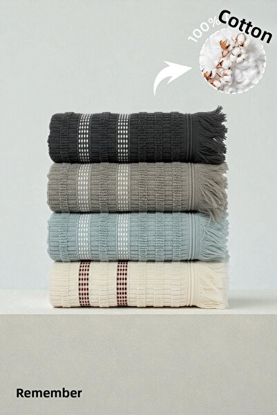 Anılsan 4-Piece Mira Hand Towels - 50X80 Cm, 170 Gr, 100% Cotton, Spa and Hotel Towels, Suitable for Daily Use