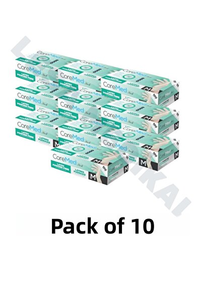 bisepetim قفازات كورميد اللاتكسية الخالية من البودرة مقاس M، عبوة من 10 قطع