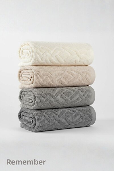 Anılsan 4-Piece Niva Hand Towels - 50X80 Cm, 170 Gr, 100% Cotton, Spa and Hotel Towels, Suitable for Daily Use
