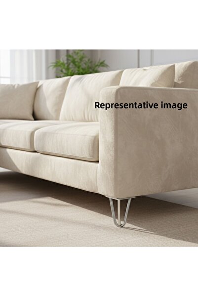 Badem10 Seagull 4Pcs 12cm Chrome Silver Metal Furniture Leg Triangle Modern Design Armchair Coffee Table Desk Tv Unit