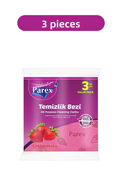Parex عبوة ثلاثية من قماش التنظيف برائحة الفراولة