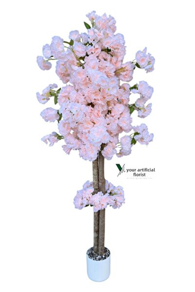 YAPAY ÇİÇEKÇİNİZ Λευκό χρώμα μπλε κοβαλτίου ιντσών 150 εκατοστά Τεχνητό ξύλο άνοιξης με πυκνά φύλλα