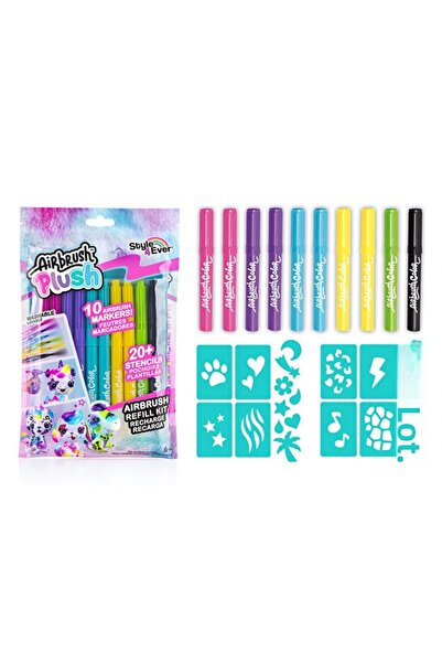 NW NessiWorld قلم تلوين فرو ناعم قابل للرش بالهواء مع خرطوشة حبر