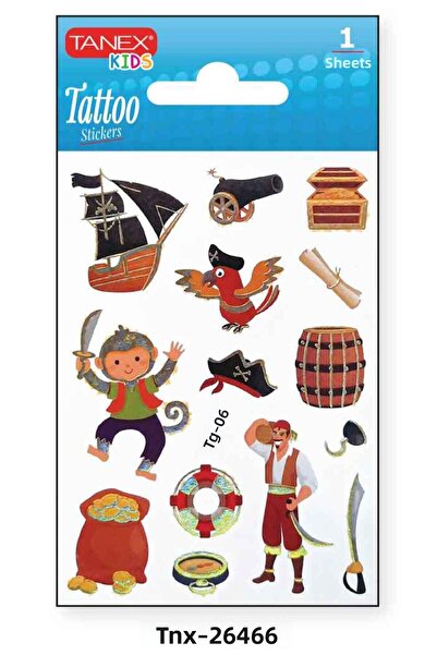 Tanex وشم صغير لطيف على شكل قرصان مقاس 7.5×10.5 ملم TNX-26466