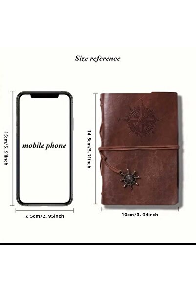 mr shopping Mr Sailor Compass Printed Leather Notebook 15X10 cm Size Pocket Size Notepad Gift Special Design