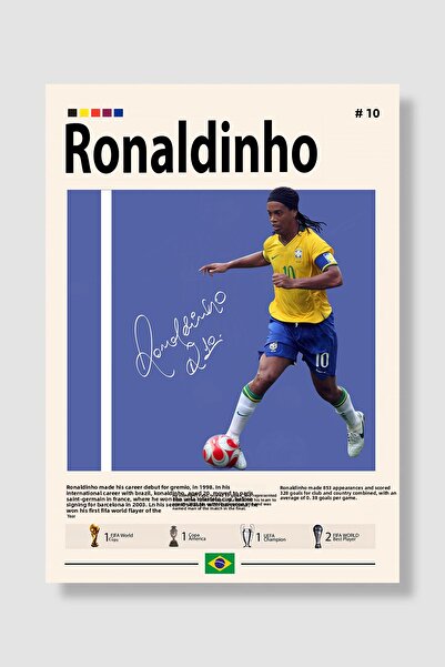 Luna Marissa Постер на Роналдиньо - Постер за стена без рамка LMART
