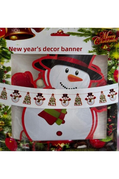 asöy Banner decorativ pentru copac cu om de zăpadă de Anul Nou, ornament de p...