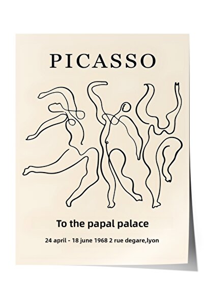 Zestia Poster fără ramă, Figuri Picasso - Artă liniară, Poster decorativ pent...