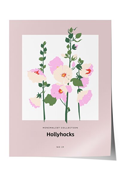 Zestia Poster fără ramă, Ramuri de flori roz – Botanică cu flori de gălbenele...