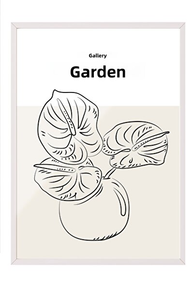 Zestia Πίνακας με λευκό πλαίσιο, Galerie Jardin - Φύλλο Σχεδίασης Γραμμών, Δι...