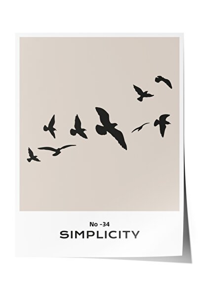 Zestia Poster fără ramă, Păsări zburătoare – Artă naturală minimalistă, Poste...