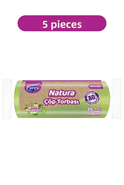 Parex أكياس قمامة ناتورا متوسطة الحجم، عبوة من 15 قطعة، 55 × 60 سم، عبوة من خ...
