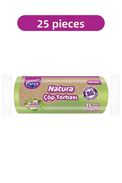 Parex Natura Garbage Bags Medium Size 15 Pieces 55 X 60 cm 25 Packs