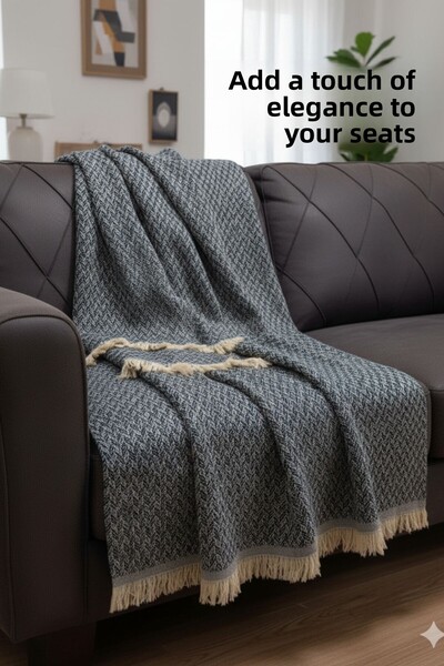 OTEXSA غطاء أريكة قطني 170×210 سم غطاء كنبة سرير قابل للتحويل بتصميم عصري أنيق، أسود